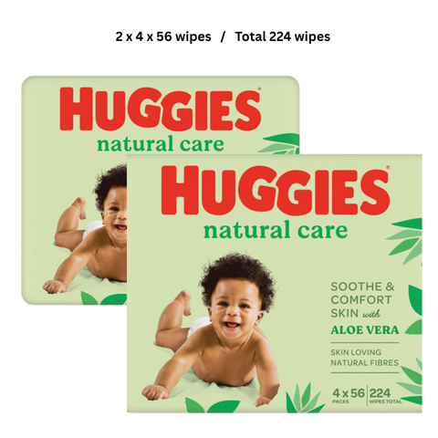 Huggies Baby Wipes Natural Green 4 x 56 UK