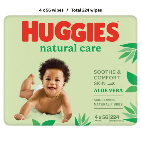 Huggies Baby Wipes Natural Green 4 x 56 UK