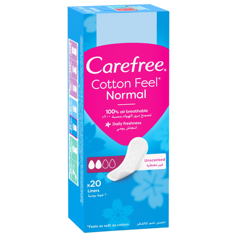 Carefree Cotton Feel Normal Unscented 20 Pantyliners