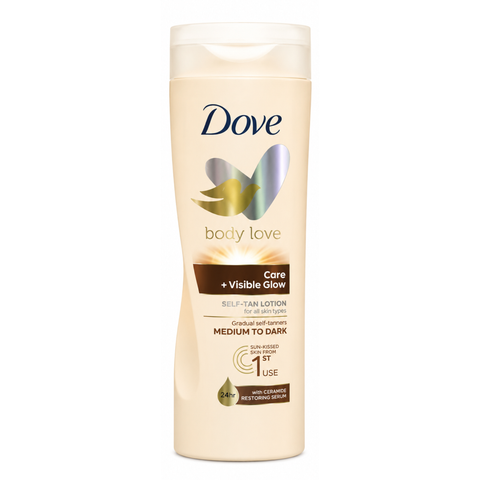 Dove Body Love  Visible Glow Gradual Self-Tan Body Lotion Medium to Dark 400ml