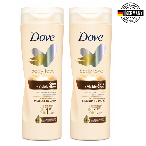 Dove Body Love  Visible Glow Gradual Self-Tan Body Lotion Medium to Dark 400ml