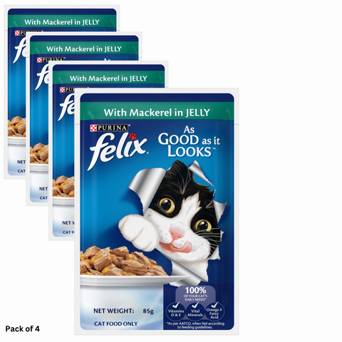 Purina Felix Adult Wet with Mackerel in Jelly 85g