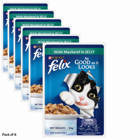 Purina Felix Adult Wet with Mackerel in Jelly 85g