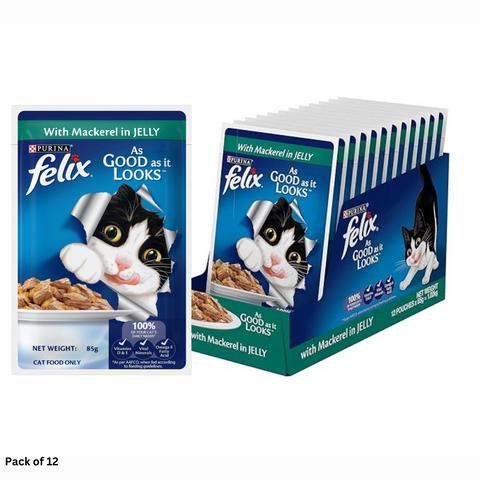 Purina Felix Adult Wet with Mackerel in Jelly 85g