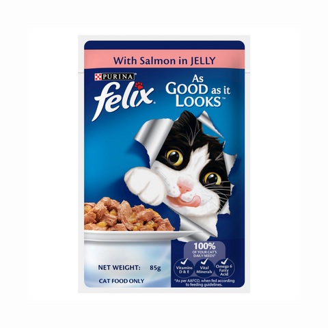 Purina Felix Adult Wet with Salmon in Jelly 85g