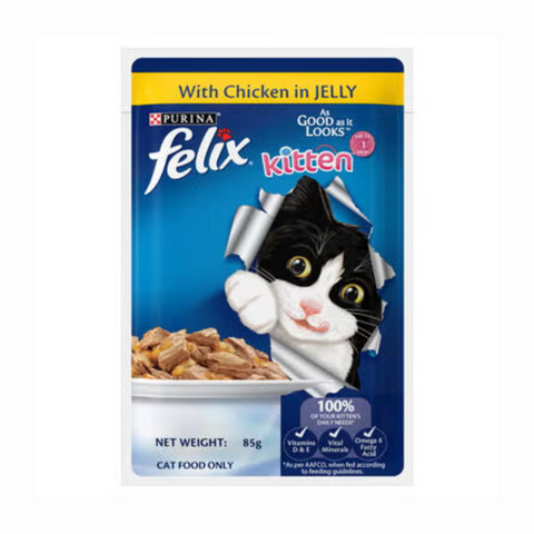 Purina Felix Kitten Wet with Ckicken in Jelly 85g