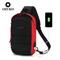 Ozuko Shoulder Crossbody Chest Bag Korean version USB 9042