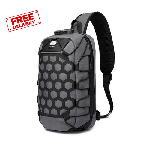 Ozuko Crossbody Shoulder Chest Backpack USB Port Bag 9358