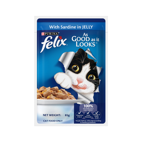 Purina Felix Adult Wet with Sardine in Jelly 85g