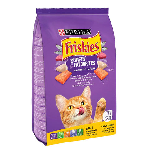 Purina Friskies Surfin Favourites Adult Dry Cat Food 1 Kg