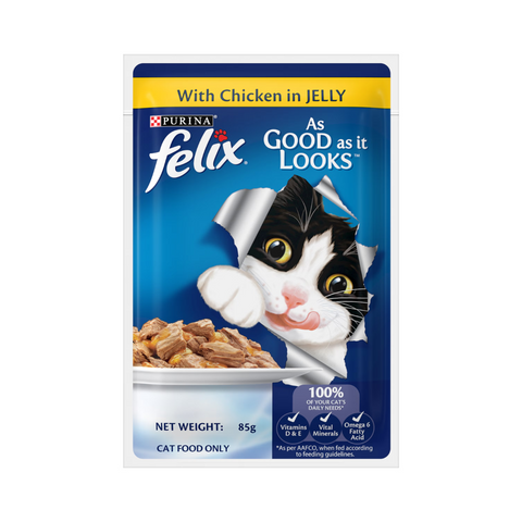 Purina Felix Adult Wet with Chicken in Jelly 85g