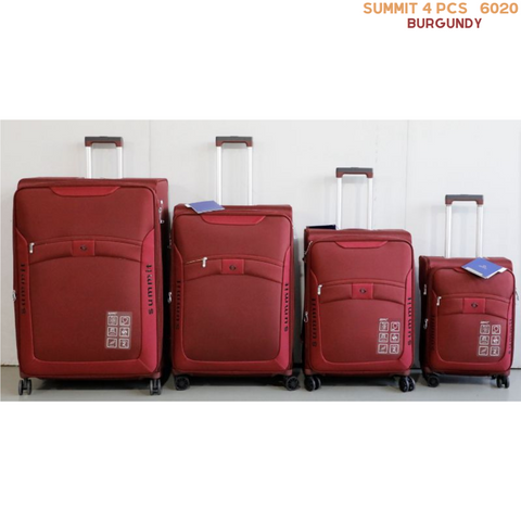 Summit Softside Trolley 4 Pcs Burgundy 6020