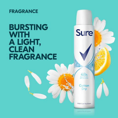 Sure Cotton Dry Body Spray 200ml
