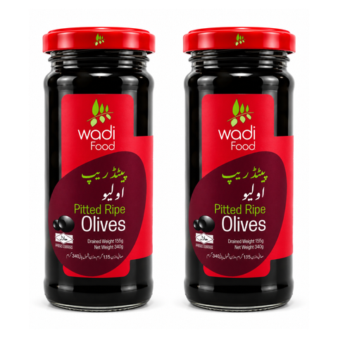 Wadi Food Pitted Black Olive 340G
