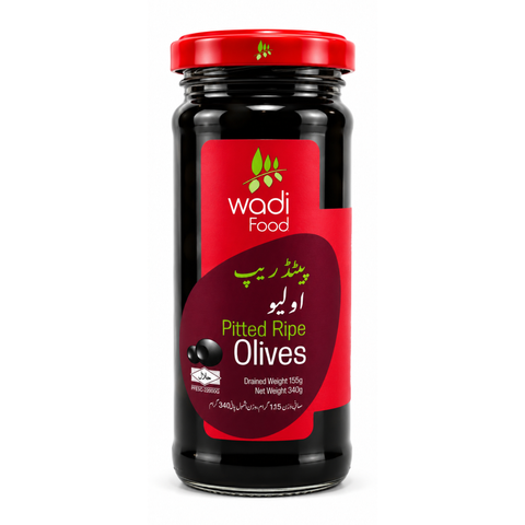 Wadi Food Pitted Black Olive 340G