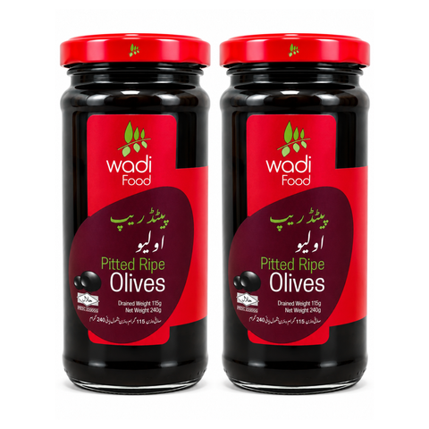 Wadi Food Pitted Black Olive 240G